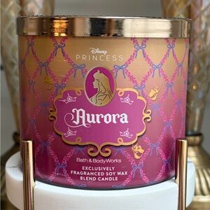 Bath and Body Works Disney Princess Aurora 3 Wick Candle NWT Limited Edition